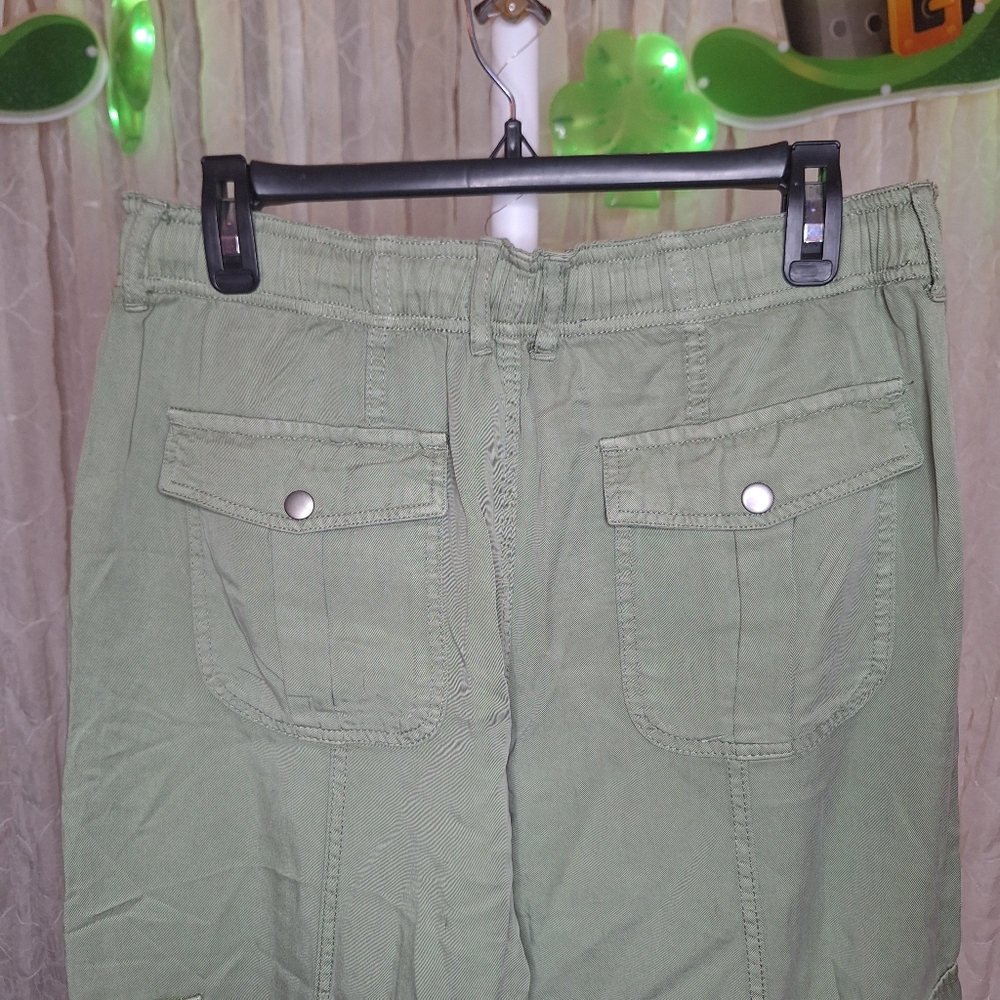 Risen M Sage High-Rise Cargo Utility Pants Soft & Drapey Straight Leg Boutique - Picture 4 of 7